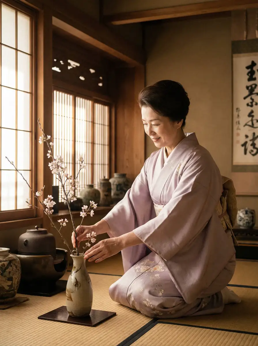 一位优雅的 芒果视频-官方正版高清|免费高清视频|每日热门推荐 在和室中插花